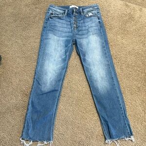 Kansan button crop Jean